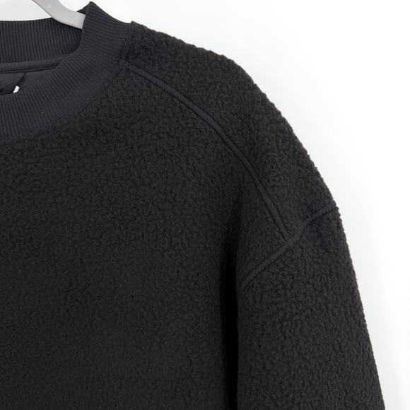 Everlane the ReNew Teddy Fleece Oversized Crew Sweatshirt in black Size S - Picture 7 of 10